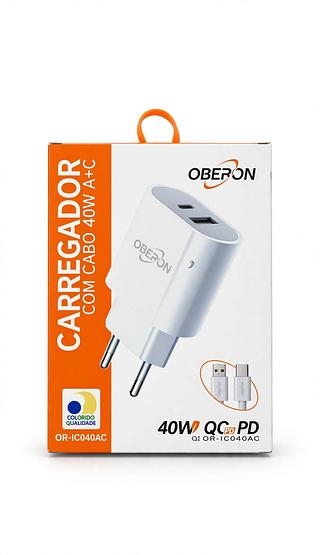 CARREGADOR COM CABO 40W A+C OBERON