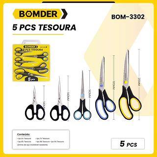 KIT DE TESOURAS 5 PEÇAS BOMVINK