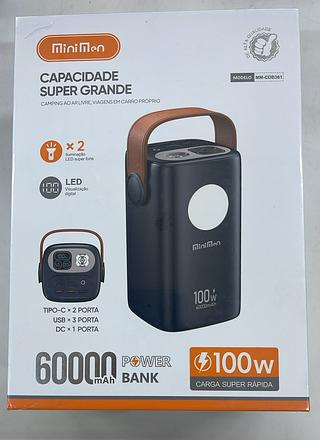 POWER BANK 60000mAh 100W CARGA SUPER RÁPIDA MINIMEN