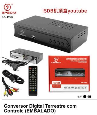 CONVERSOR DIGITAL TERRESTRE CENTRAL MULTIMIDIA ISDBT TERRESTRIAL KAPBOM