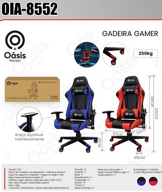 CADEIRA GAMER 250KG OÁSIS MARKET