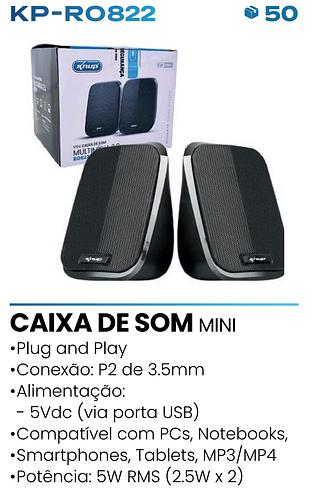 MINI CAIXA DE SOM MULTIMIDIA KNUP