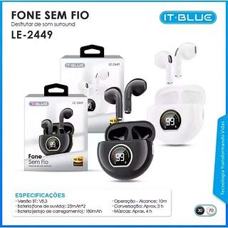 FONE DE OUVIDO SEM FIO HI RES AUDIO IT-BLUE