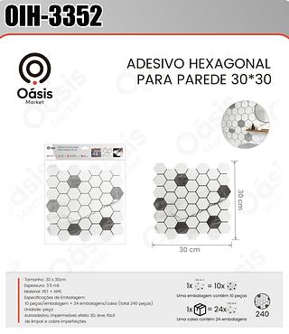 ADESIVO HEXAGONAL PARA PAREDE 30*30 OASIS