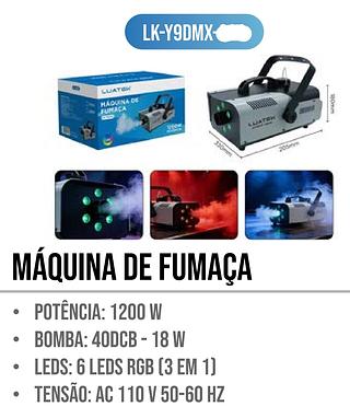 MAQUINA DE FUMAÇA 1200W DE PONTENCIA LED LUATEK