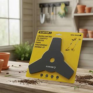 LAMINA FACÃO DE CORTE 3 PONTAS PARA ROÇADEIRAS 255MM-3T BOMVINK