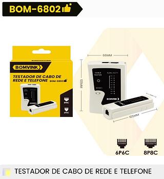 TESTADOR DE CABO DE REDE E TELEFONE BOMVINK
