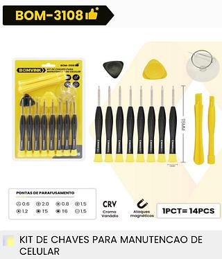 KIT DE CHAVES PARA MANUTENÇÂO DE CELULAR BOMBER
