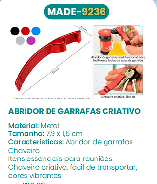 ABRIDOR DE GARRAFAS CRIATIVO LUATEK