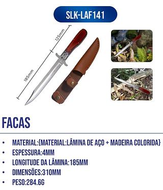 FACA AÇO FULLTANG TÁTICA BAIONETA RUSSA BAINHA COURO LUATEK