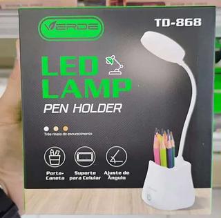 LUMINARIA TOUCH DE MESA FLEXIVEL PORTA CANETA VERDE