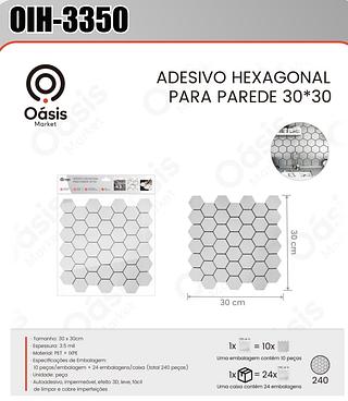 ADESIVO HEXAGONAL PARA PAREDE 30*30 OASIS