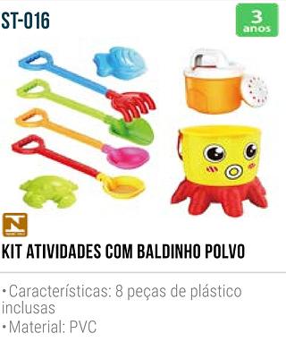 KIT DE ATIVIDADES DE PRAIA COM BALDINHO POLVO KUKI KIDS
