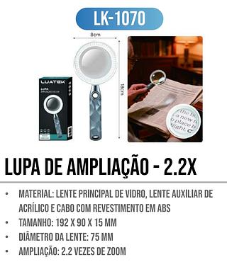 LUPA AMPLIAÇÃO DE 2.2X LUATEK