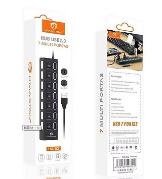 HUB USB 2.0 7 MULTI PORTAS HMASTON