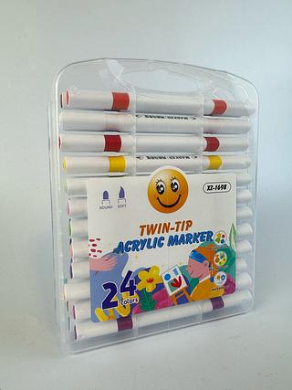 CANETA HIDROGRAFICA TWIN-TIP ACRYLIC MARKER 24 COLORS