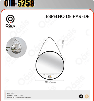 ESPELHO DE PAREDE OASIS