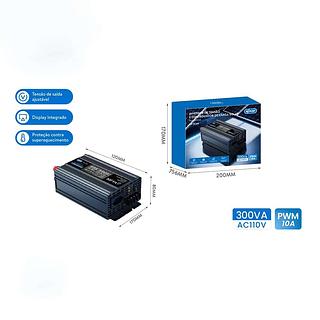 INVERSOR DE TENSÃO E CONTROLADOR DE CARGA SOLAR 300VA AC110V KNUP