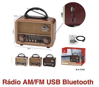 RADIO PORTATIL FM/USB/AUX/CARTAO DE MEMORIA KAPBOM