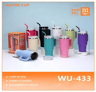 COPO BOCA LARGA 1200ML 304 AÇO INOXIDAVEL 55ºC(COM DESIGN)