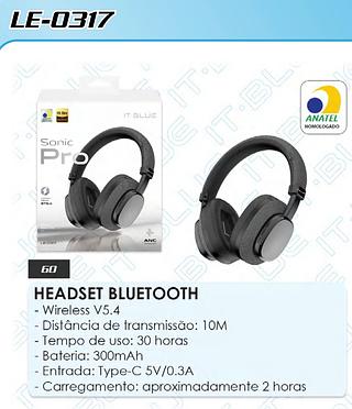 FONE SEM FIO SONIC PRO BT5.4 ANC IT-BLUE