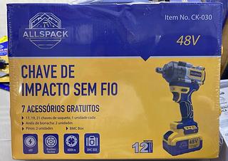 CHAVE DE IMPACTO SEM FIO 48V 7 ACESSORIOS GRATUITOS ALLSPACK