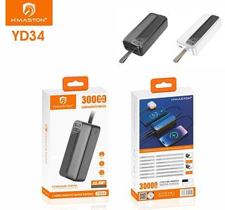 CARREGAMENTO PORTATIL 30000MAH PD22.5W H'MASTON