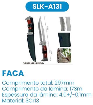 FACA DE CHURRASCO E PESCA PROFISSIONAL LISO MARROM-CLARO LUATEK
