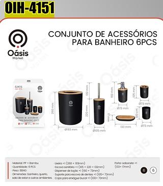 CONJUNTO DE ACESSORIOS PARA BANHEIRO 6PCS OÀSIS MARKET