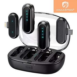 MICROFONE DUPLO COM ESTOJO DE CARREGAMENTO CONEXAO TIPO-C HMASTON