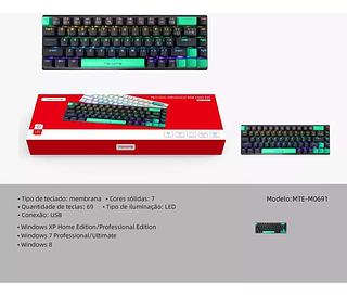 TECLADO MECÂNICO RGB COM FIO TOMATE