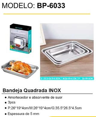 CONJUNTO DE 3 PECAS BANDEJA QUADREDA BTOP