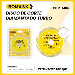 DISCO DE CORTE DIAMANTADO TURBO BOMVINK