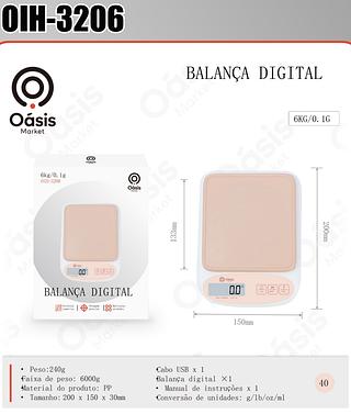 BALANÇA DIGITAL 6KG/01.G OÁSIS MARKET