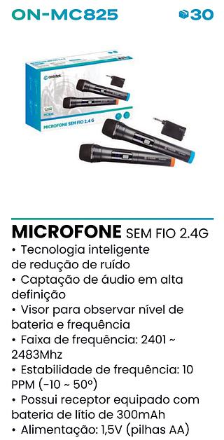 MICROFONE SEM FIO 2.4G (COM 2 MICROFONES) ONISTEK