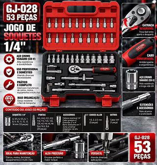 JOGO DE SOQUETES 53PCS LEON GTS