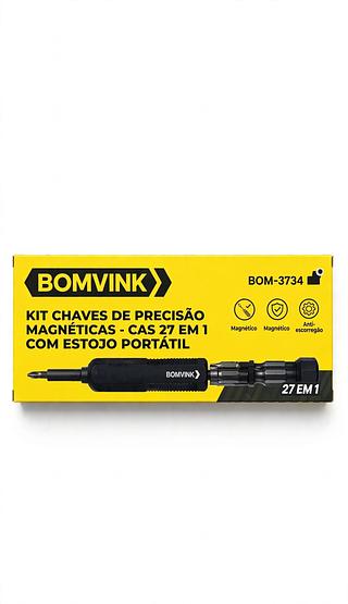 KIT CHAVES DE PRECISÂO MAGNÉTICAS 27 EM 1 COM ESTOJO BOMVINK