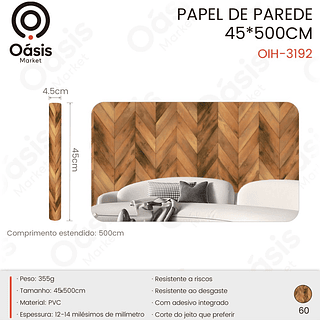 PAPEL DE PAREDE 45*500CM OÁSIS MARKET