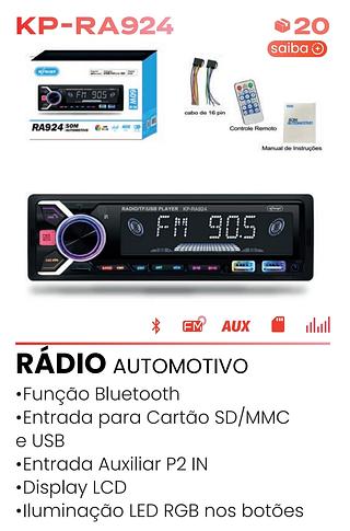 SOM AUTOMOTIVO MP3/WMA USB LCD DISPLAY KNUP