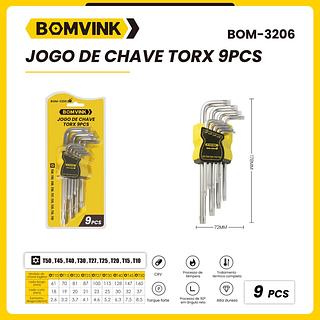JOGO DE CHAVE TORX 9PCS BOMVINK
