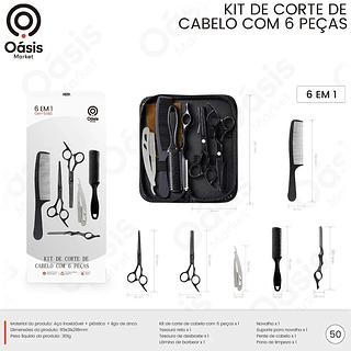 KIT DE CORTE DE CABELO COM 6 PEÇAS OASIS MARKET