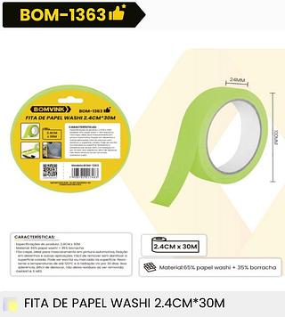 FITA DE PAPEL WASHI 2.4CM*30M BOMVINK