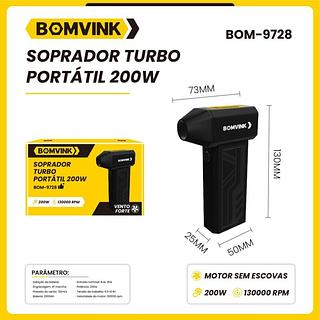SOPRADOR TURBO PORTATIL 200W BOMVINK