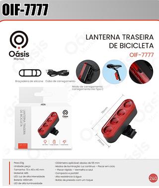 LANTERNA TRASEIRA DE BICICLETA OÀSIS MARKET