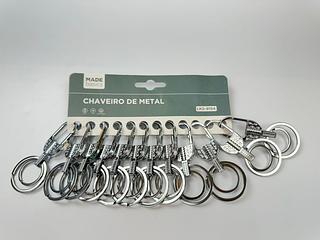 PACOTE DE CHAVEIROS DE METAL 12 PEÇAS LUATEK