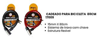 CADEADO PARA BICICLETA 80CM X15MM NAVY+TOOLS