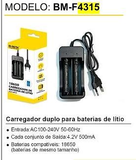 CARREGADOR DE BATERIA DE LITIO 18650 B-MAX