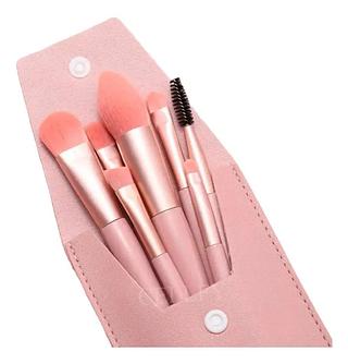 CONJUNTO DE PINCÉIS COM 8 PEÇAS DE MAQUIAGEM COM ESTOJO LUATEK