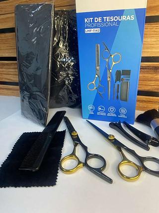 KIT DE TESOURAS PROFISSIONAL 9 PEÇAS LUATEK