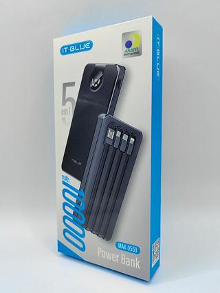 CARREGADOR POWER BANK 10000MAH 5EM1 IT-BLUE